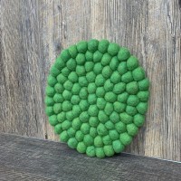 Green Round Felt Trivet
